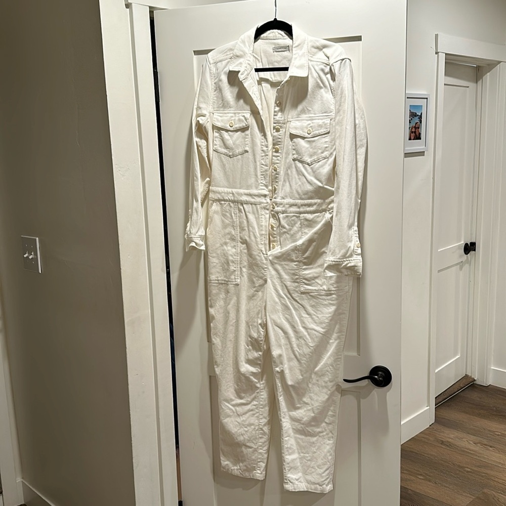 Outerknown White Corduroy Jumpsuit Size M, excellent shape